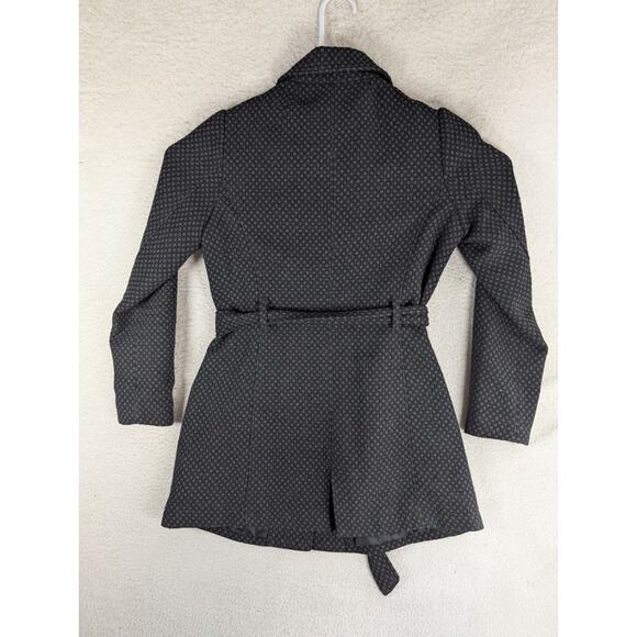 Banana Republic Trench Coat Womens XS Gray Belted Big Buttons Wool Blend - Picture 2 of 16